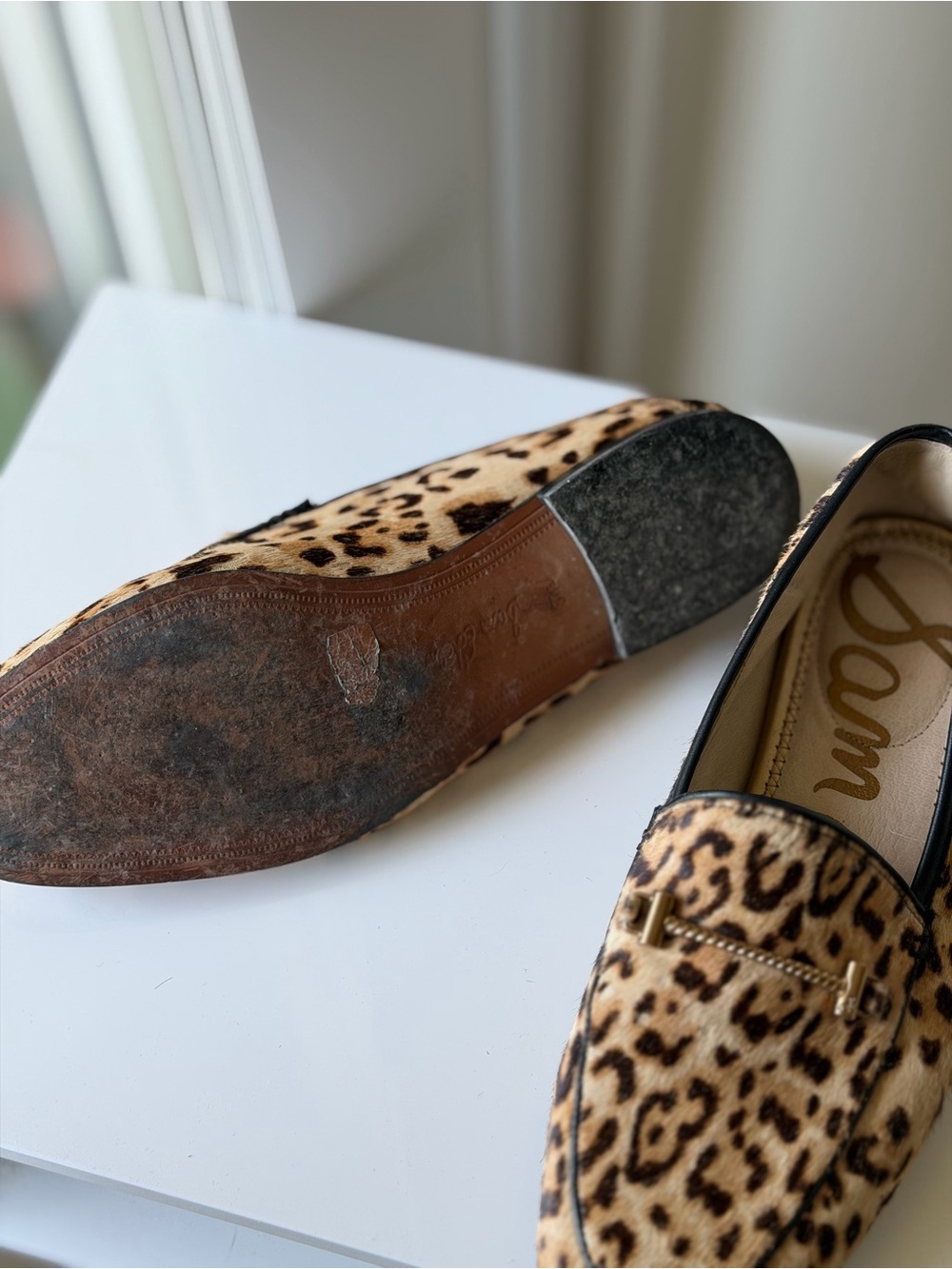 Sam Edelman Leopard Print Loafers with Gold Bit - Picture 4 of 4